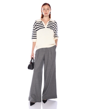 Flared wool trousers