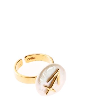 Sagittarius ring with pearl