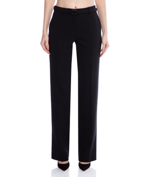 Belted straight-fit pants