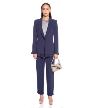 Single-breasted, viscose cady jacket