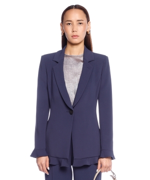 Single-breasted, viscose cady jacket