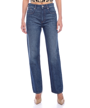 Düz biçimli 5 cib dizaynlı denim şalvar