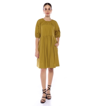Short cotton poplin dress