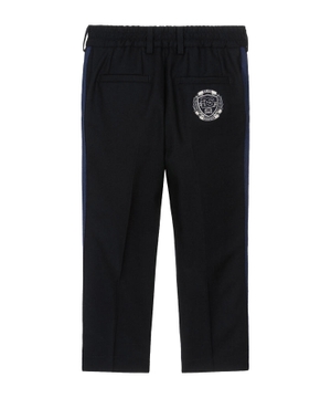 Logo embroidered wool trousers