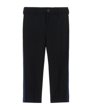 Logo embroidered wool trousers