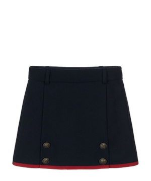 Wool skort decorated with buttons