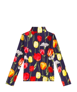 Floral print turtleneck