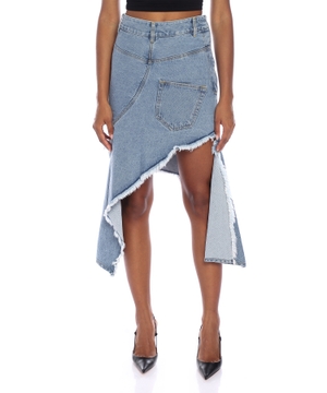 Asymmetrical denim skirt