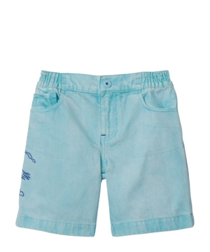 Logo printed denim shorts