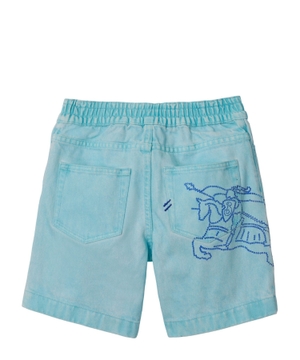 Logo printed denim shorts