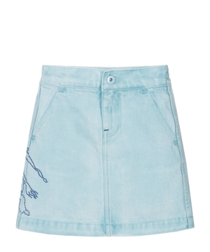 Logo printed denim skirt