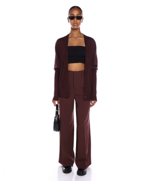 High-waist wide-leg trousers