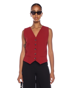 Vest with button fastening