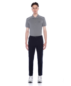 Straight-fit pants with button fastening