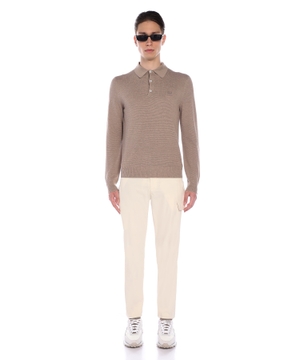 Long sleeve jumper with polo collar