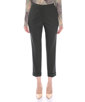 Straight-fit wool trousers