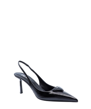 Patent leather slingback pumps