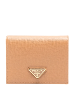 Leather wallet with logo detail