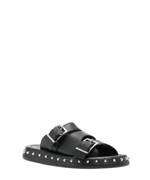 Buckle leather sandals