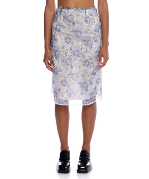 Pencil skirt with flower print