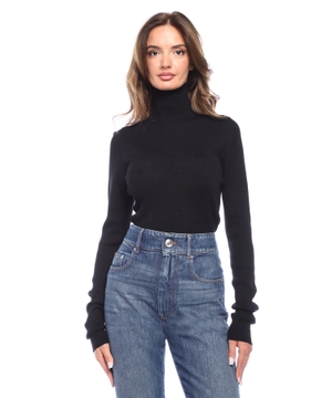 Pure wool mock polo-neck sweater