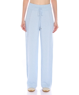 Elastic waisted straight-fit pants