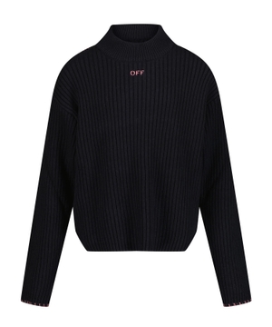 Logo embroidered wool sweater