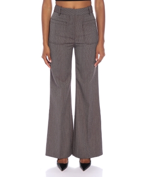 Wide leg jacquard trousers