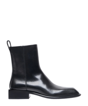 Throttle leather ankle boots