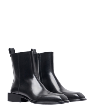 Throttle leather ankle boots