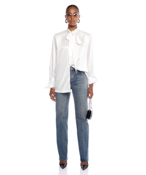 Tie detail satin shirt