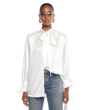 Tie detail satin shirt