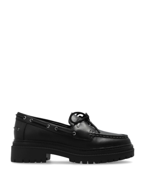 Lace-up leather loafers