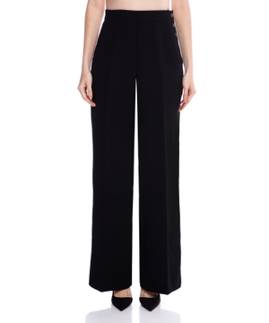 Wide-leg wool trousers