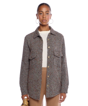 Wool blend shirt jacket