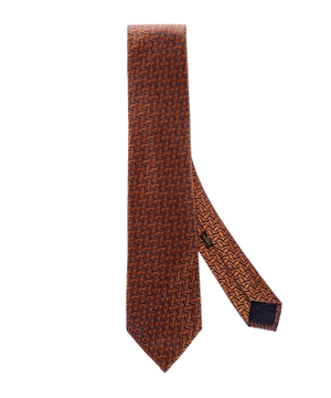 Patterned silk tie