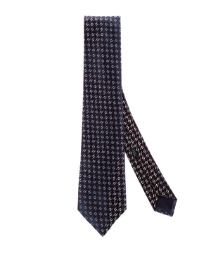 Patterned silk tie