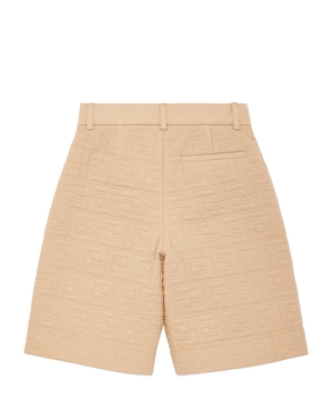 Logo patterned cotton shorts