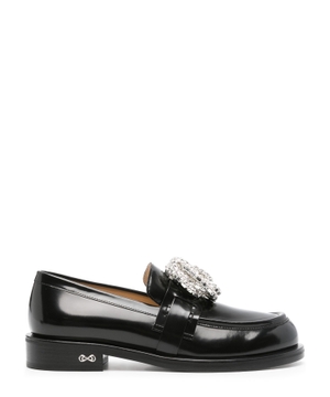 Crystal-embellished Galaxy leather loafers