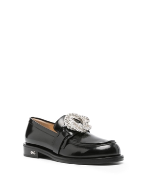 Crystal-embellished Galaxy leather loafers