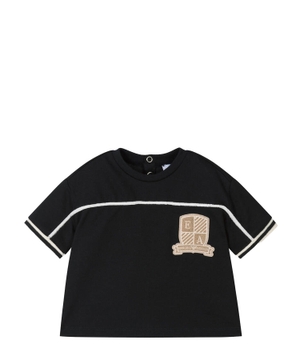 Cotton T-shirt with logo applique