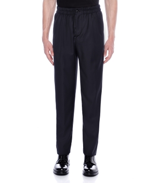 Straight fit elastic waist trousers