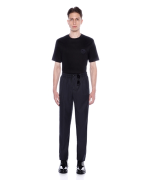 Straight fit elastic waist trousers