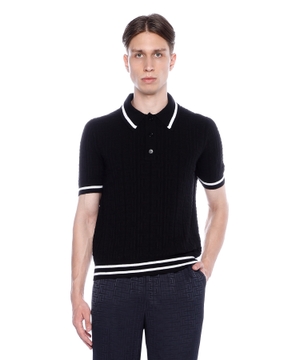 Labyrinth polo with knitted texture