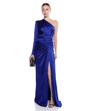 Satin One-Shoulder Dress