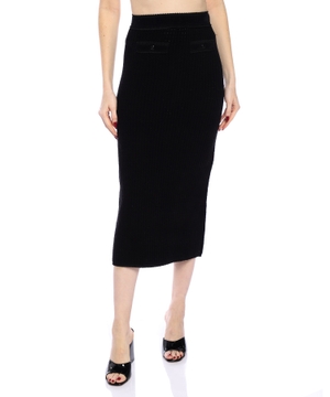 Velvet knit midi skirt