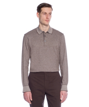 Long sleeve cotton polo