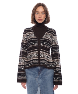 Peplum ətəkli geometrik xətli kardiqan