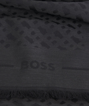 Monogram-jacquard scarf in modal and wool