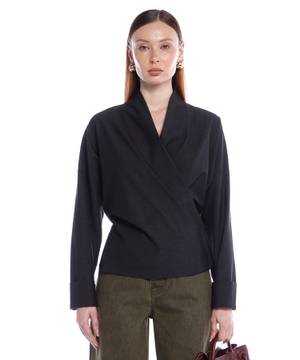 Shirt with V-neck
